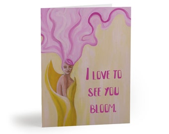 I Love To See You Bloom Greeting Cards (8 pcs)