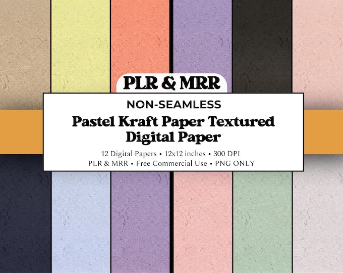 Kraft Paper Digital Paper | Handmade Textured Backgrounds | Recycled Construction Paper | Commercial Use PLR MRR