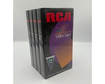 RCA T-120 Hi-Fi Stereo Blank VHS Video Tape Premium Daily Use 4-Pack Sealed