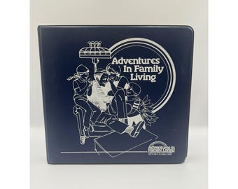 Vintage Adventures In Family Living 10 Cassette Tape Set Navy Blue Binder 1970s