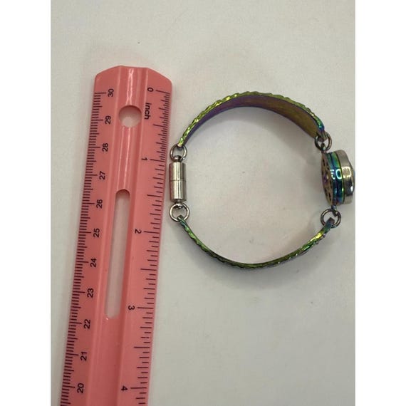 Iridescent Multicolor Statement Bracelet with Fac… - image 6