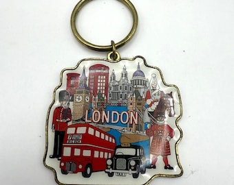 Vintage London Souvenir Keychain | British Travel Key Ring
