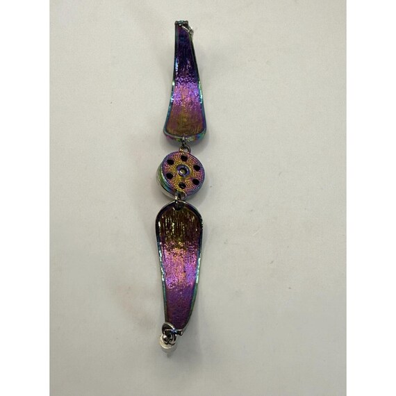 Iridescent Multicolor Statement Bracelet with Fac… - image 3