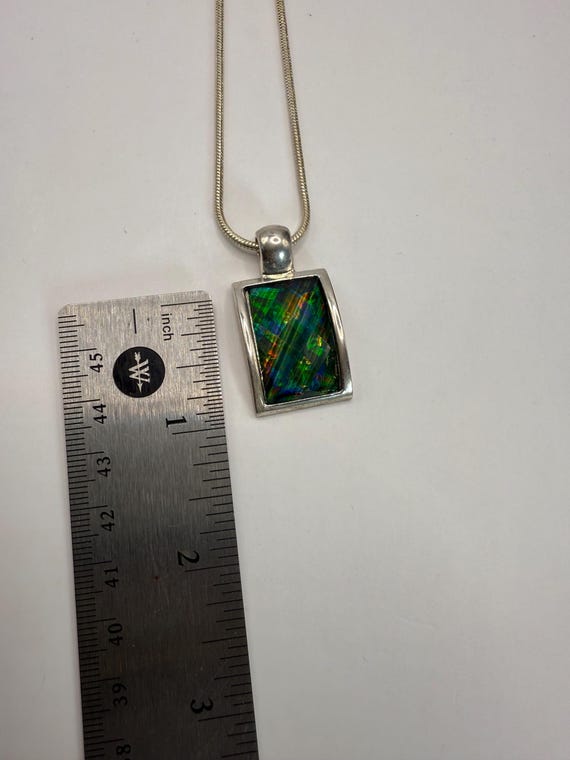 Kenneth Cole Silver Tone Rectangular Iridescent P… - image 4