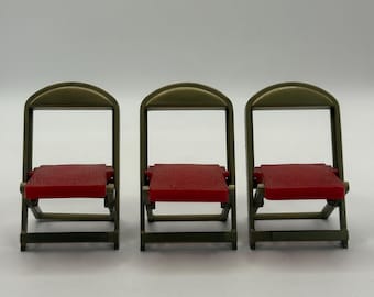 Vintage Pennwood Dollhouse Folding Chairs No.109 Set of 3
