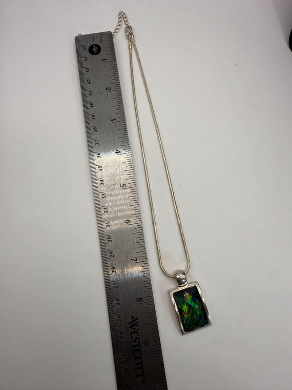 Kenneth Cole Silver Tone Rectangular Iridescent P… - image 3