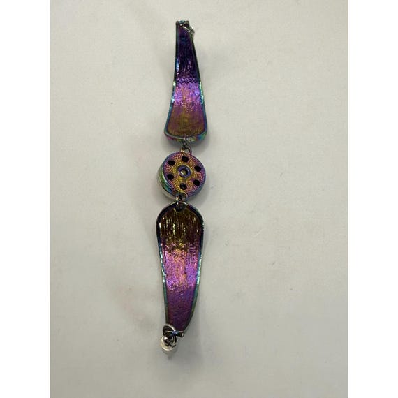 Iridescent Multicolor Statement Bracelet with Fac… - image 3