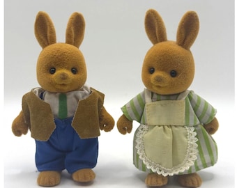 Sylvanian Families Rabbit Parents Figures Calico Critters Adult Bunny Couple