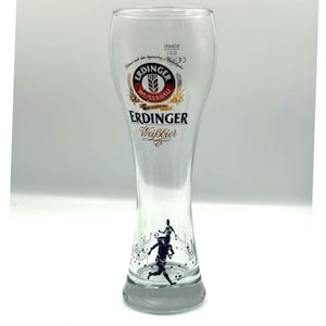 Bicchiere Da Birra Pinta Erdinger, Vetro 568 Ml Con Logo E Decori Dorati, 260 Mm, Made In Germany - 2