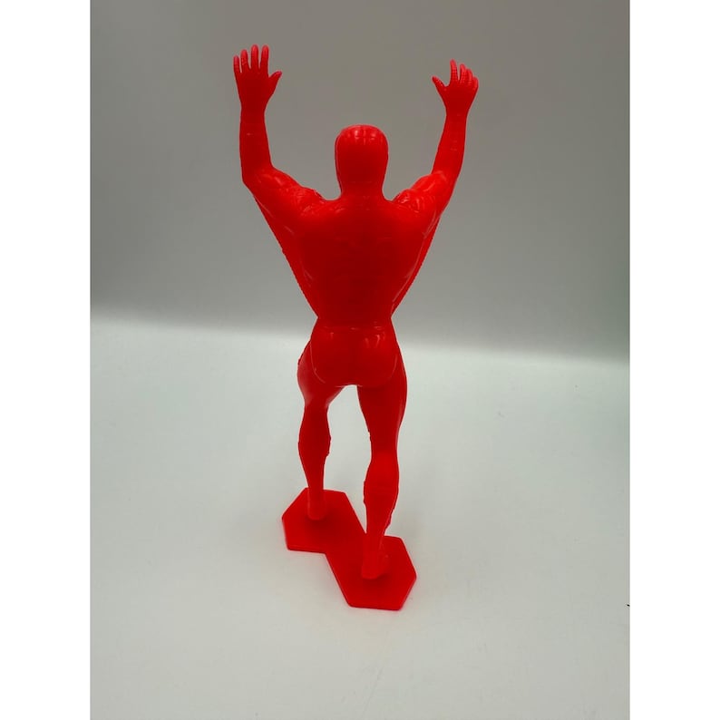 Vintage 1967 Marvel Spider-Man Red Plastic Figure Statue MCMLXVII USA Made 6" image 3