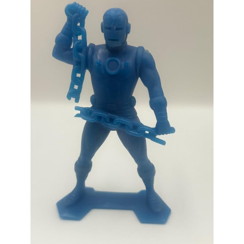 Vintage 1967 Marvel Comics Group Iron Man Blue Plastic Figure MCMLXVII Rare Toy immagine 1