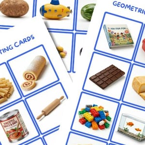 Actividad de clasificación de 180 tarjetas de sólidos geométricos • Fotos de objetos imprimibles de sólidos 3D Montessori • Matemáticas para jardín de infancia