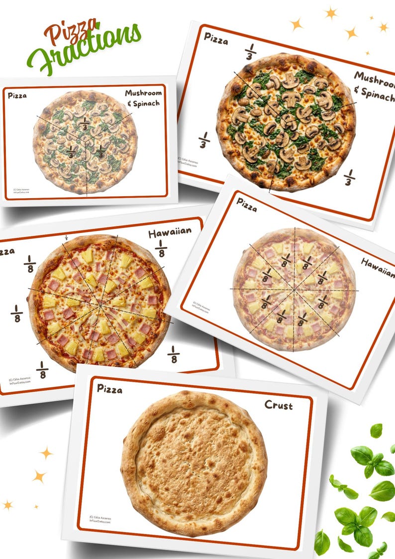 Build a Pizza Fraction Game - Printable Math Activity for Kids - Etsy ...