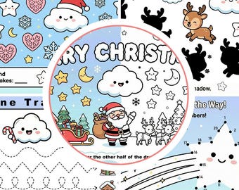 Druckbares Weihnachts-Tagebuch | Puffs Weihnachtsmission | 15 Seiten mit Labyrinthen, Ausmalbilder & Rätsel