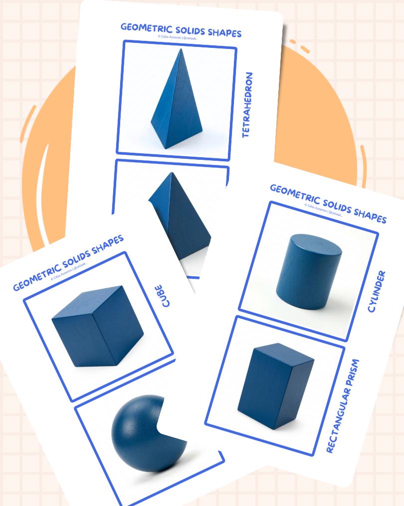 Hand Sorting Solid Solid Geometric Solids 180 Sorting Cards Activity • Montessori 3D Solids ...