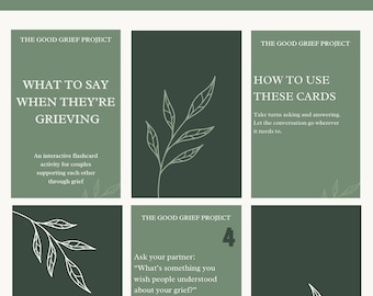 Grief Support Cards for Couples | Compassionate Conversation Prompts (Digital Download)