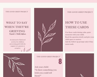 Grief Support Cards for Children | Guided Prompts (Digital Deck)