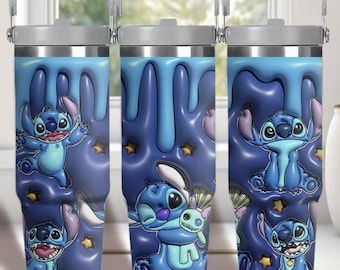 Vaso de acero inoxidable de doble capa de 30 oz inspirado en puntadas, nuevo