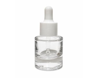 Clear Glass Dropper Bottle with White Dropper Cap .5oz