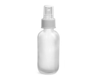 2oz Frosted Glass Boston Spray Bottle with White Sprayer
