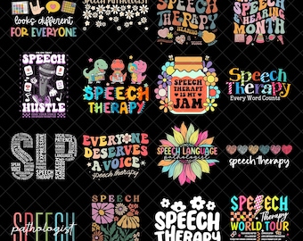 Speech Therapy Png Bundle, Funny SLP Quotes PNG, Speech Language Pathologist Sublimation, Everyone Deserves a Voice, SLP Gift Png