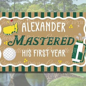 Golf Geburtstagsbanner • Meistere sein Jahr Party Dekor (Canva Template)