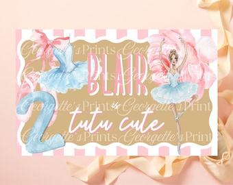 Ballerina 2nd Birthday Banner Template (Digital Download)