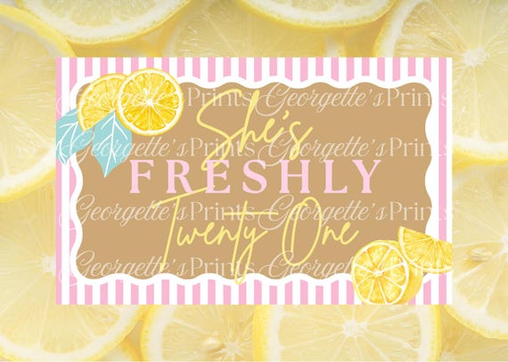 Lemon Birthday Banner Template - 21st birthday