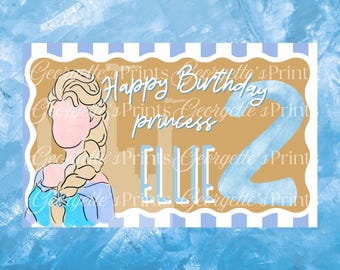 Plantilla de pancarta de cumpleaños inspirada en la Reina de Hielo