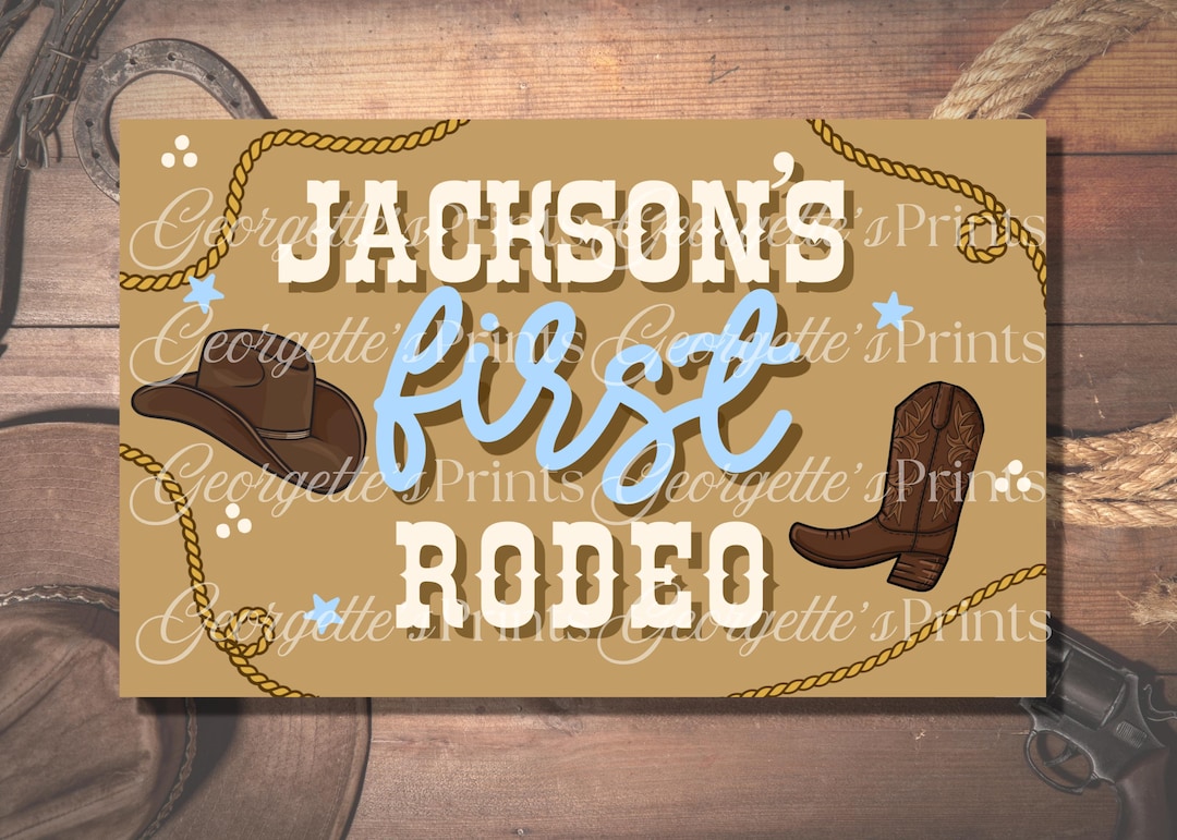 First Rodeo Banner First Rodeo Banner Template | Western Birthday Banner | Cowboy Party ...