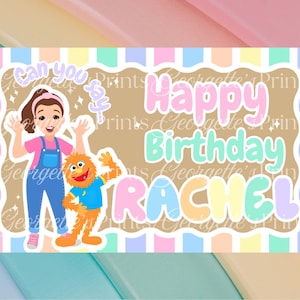Fräulein Rachel inspirierte Geburtstagsbanner-Vorlage