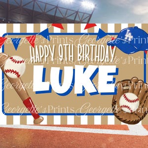 Baseball Geburtstagsbanner Vorlage | Benutzerdefinierte Name, jedes Alter (Digitaler Download)