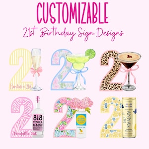 21 Geburtstag Zeichen | Benutzerdefiniertes Getränkeschild | 16x20 Party Cutout (Digitaler Download)