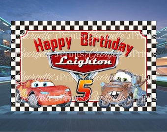 Car inspired Birthday Banner Template