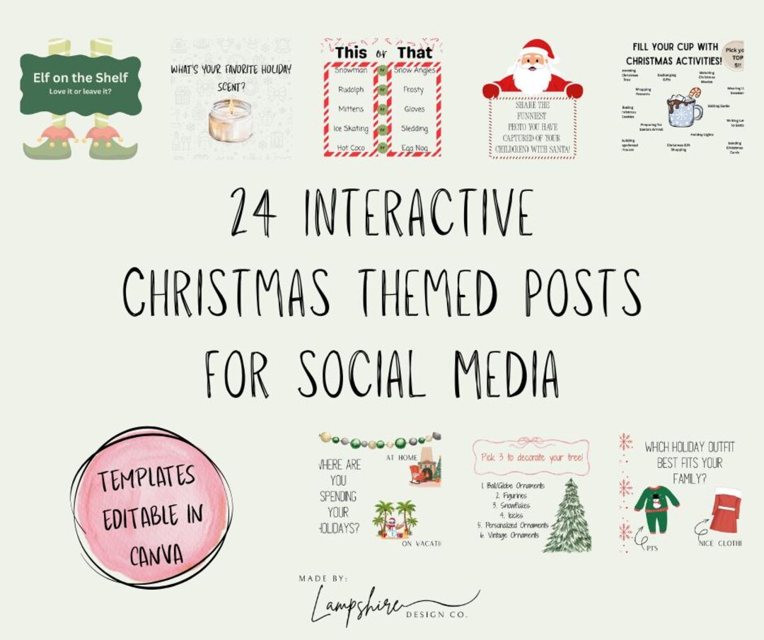 Weekend Interactive Posts 24 Interactive Christmas Themed Posts for Social Media - Etsy