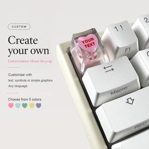 Custom Conversation Herz Keycap | Personalisierte Harz Handwerker Keycap | Cherry MX Mechanische Tastatur | Hersteller Profil