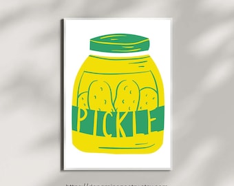Pickle Lover Kitchen Print – Quirky Food Art (Digital Download)