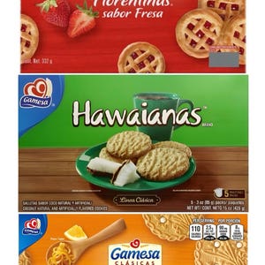 Gamesa Mix | Florentinas | Hawaianas | Flor Naranjo | Mexican Cookies | 3 pack