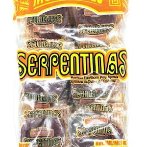 The 4 X Serpentinas Dulce Tamarindo Chile Y Sal Tamarind Mexican Candy 72 Pcs Mexico
