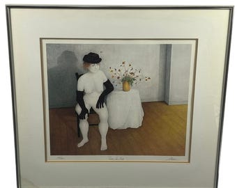 Mahlon Signed Lithograph People Miss Emily Limited Edition Surrealist Art Framed