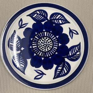 Arabia Finland Atelje 12 Platter Gunvor Olin Gronqvist GOG Blue Floral