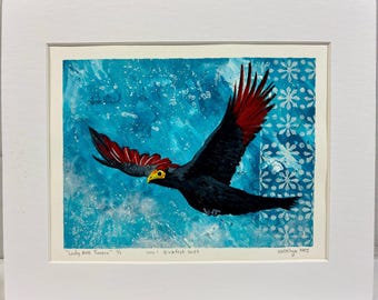 Natalya Nez Navajo Monoprint Signed 1/1 Lady Ross Turaco Birbfest 2025 Matted