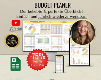 Premium Budget Planer 2026 Deutsch in Euro | Beliebt + jährlich wiederverwendbar! Digitales Haushaltsbuch Budgeting