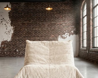 Poltrona da pavimento moderna, morbida e imbottita, comoda seduta senza braccioli, sedia tatami, seduta minimalista e accogliente per soggiorno e camera da letto, ideale per rilassarsi.