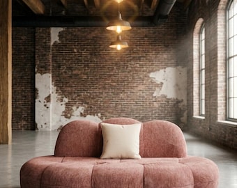 Modern Curved Boucle Sofa Minimalist Cloud Couch Soft Upholstered Loveseat Contemporary Living Room Furniture Cozy Home Decor Gift