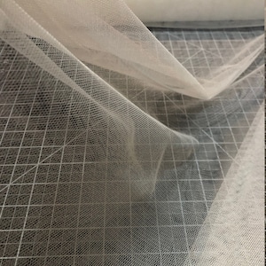 English Net - Ivory - White - ships from USA - 52" / 54" wide - 100% Polyester - sold by the Yard