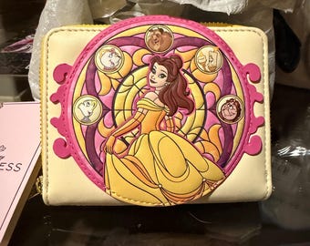 Loungefly Belle Stained Glass Zip Wallet, Beauty and the Beast D23 Exclusive