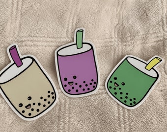 Boba Tea Bubble Tea Sticker, Cute Vinyl Sticker, Laptop, iPad, Phone