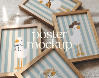 Neutral Nursery Frame Mockup Bundle | Kids Room PSD Mockup | Editable Poster Mockup | Smart Object Scene