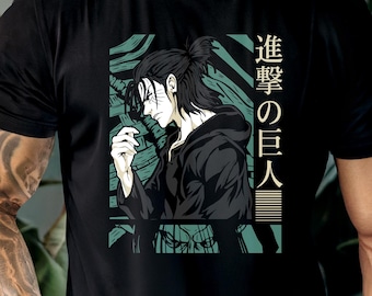 Koszulka z motywem Dark Anime Warrior, koszulka z grafiką inspirowaną mangą, japońska odzież uliczna